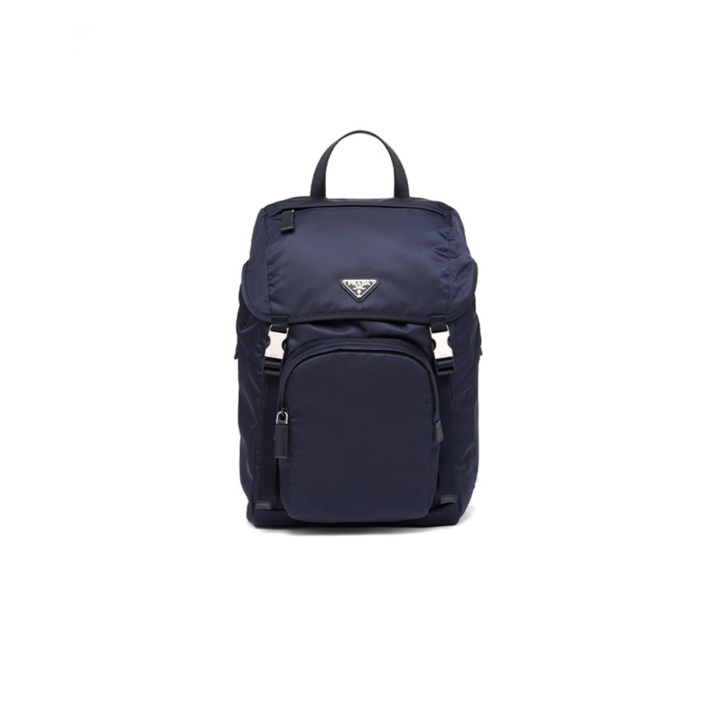 Pra*a re-nylon and saffiano leather backpack 2vz135 (45*27*17cm)